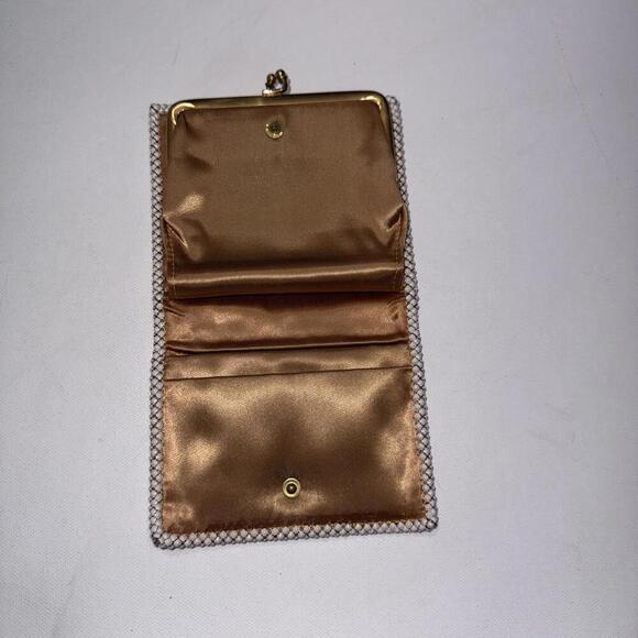 Vintage Whiting & Davis White Old Money Wedding Classy Metal Mesh Wallet Clutch - Picture 6 of 15